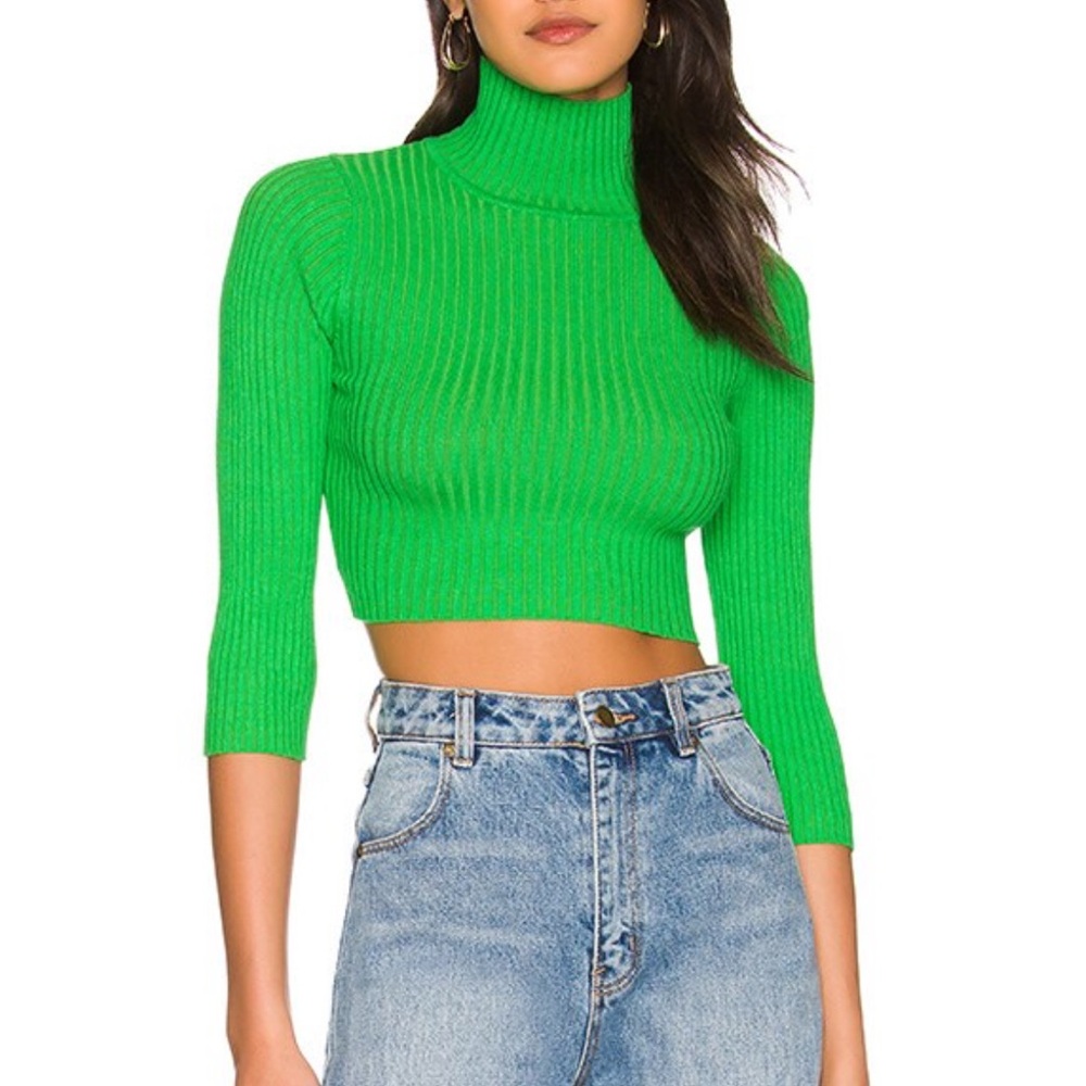 Superdown Milenka Cropped Turtleneck Sweater